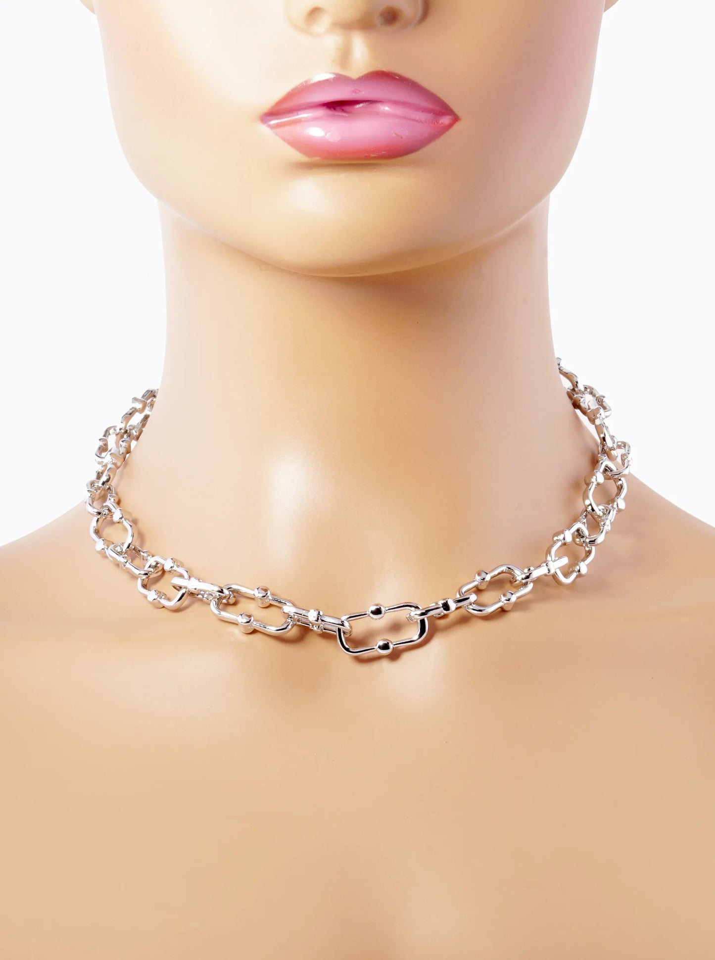 White Gold Dipped 18 Inch Brass Link Chain Necklace