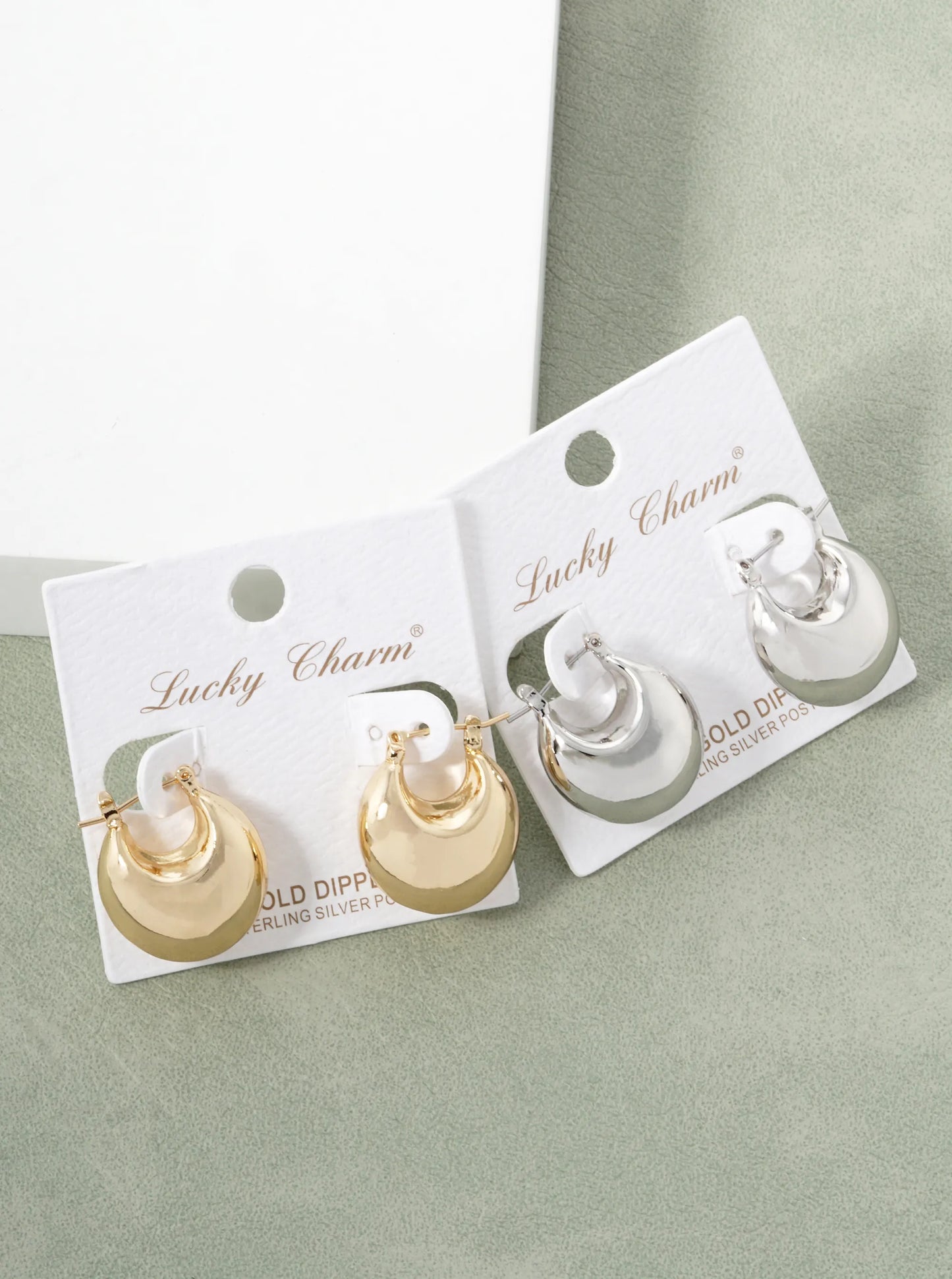 White Gold Dipped 20mm Hollow Bold Hoop Earrings