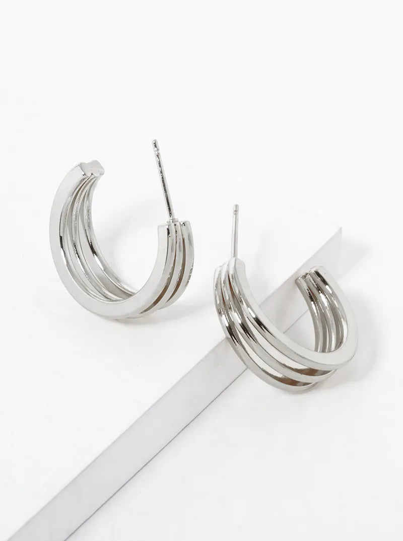 14K Gold Dipped 20mm Layered Open Hoop Earrings