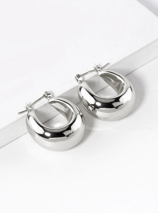 White Gold Dipped 22mm Hollow Hoop Earrings