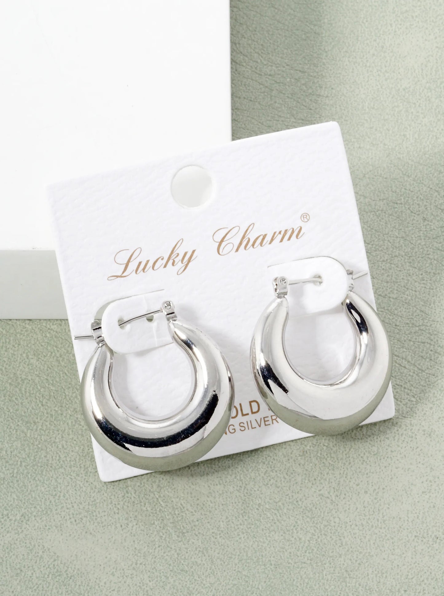 White Gold Dipped 25mm Hollow Bold Hoop Earrings