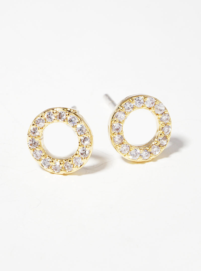 White Gold Dipped 6mm Round CZ Sterling Silver Post Stud Earrings
