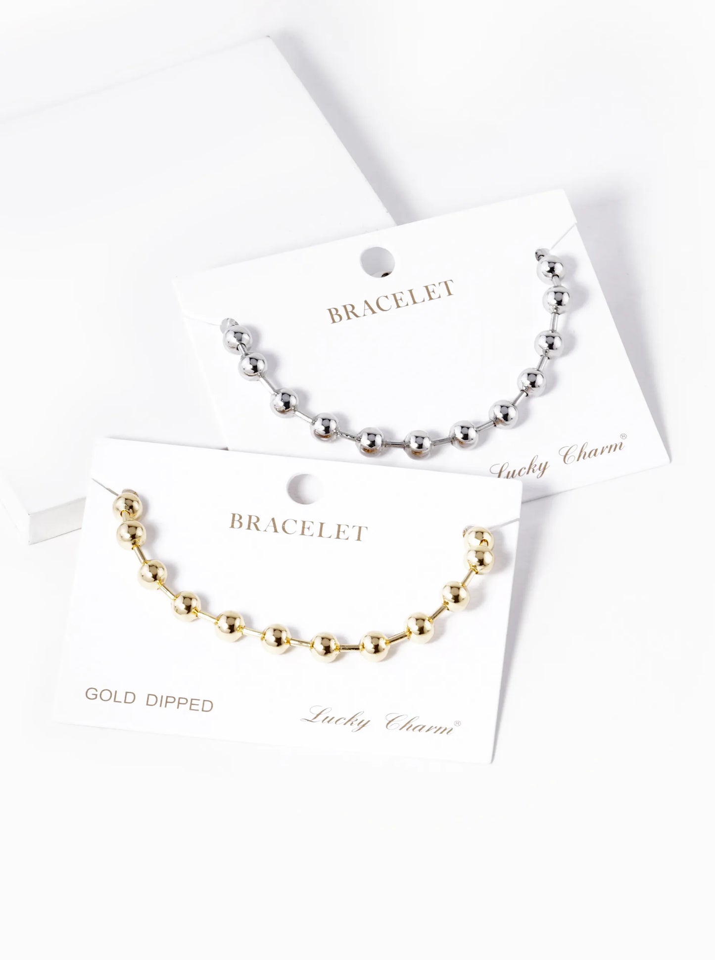White Gold Dipped Ball Chain Bracelet