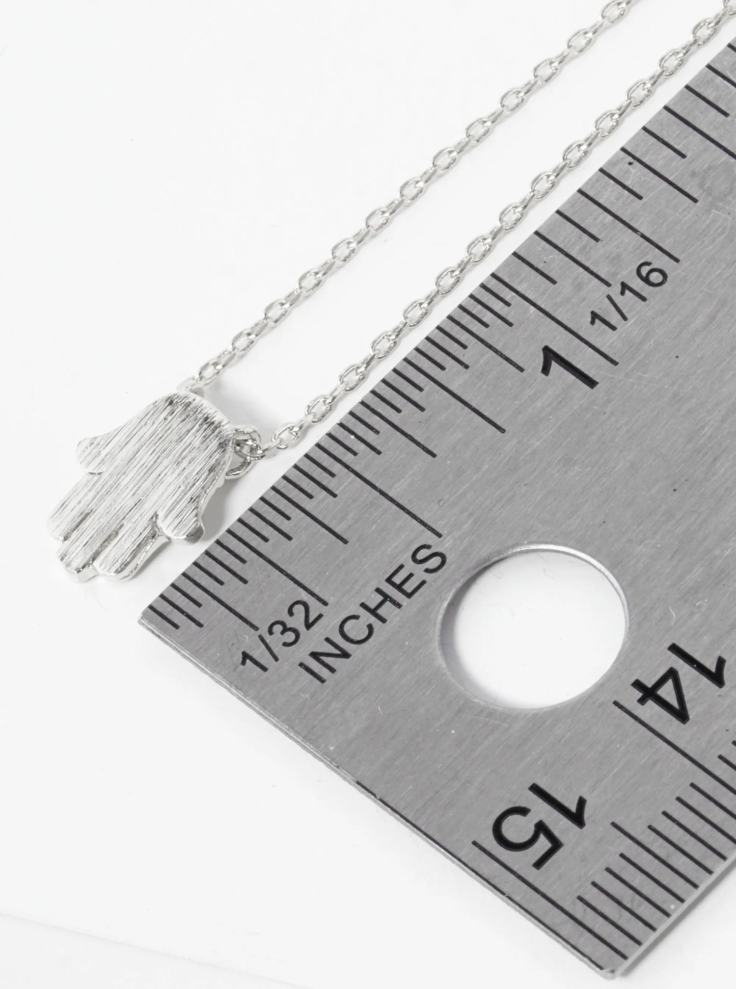 18K Gold Dipped Brushed Brass Hamsa Pendant Necklace