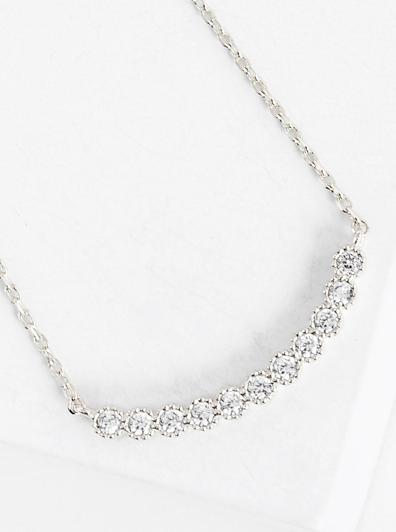 18K Gold Dipped Baguette CZ Cross Pendant Delicate Necklace