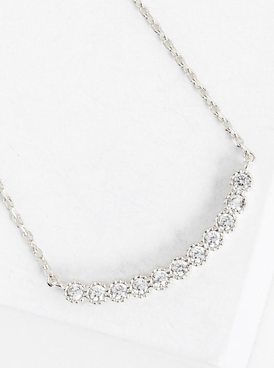 18K Gold Dipped Baguette CZ Cross Pendant Delicate Necklace