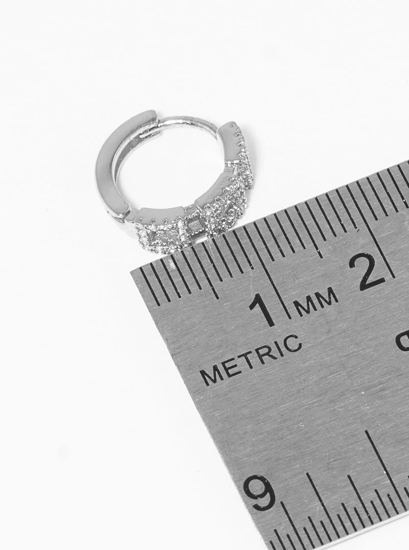 White Gold Dipped CZ Hoop Earrings