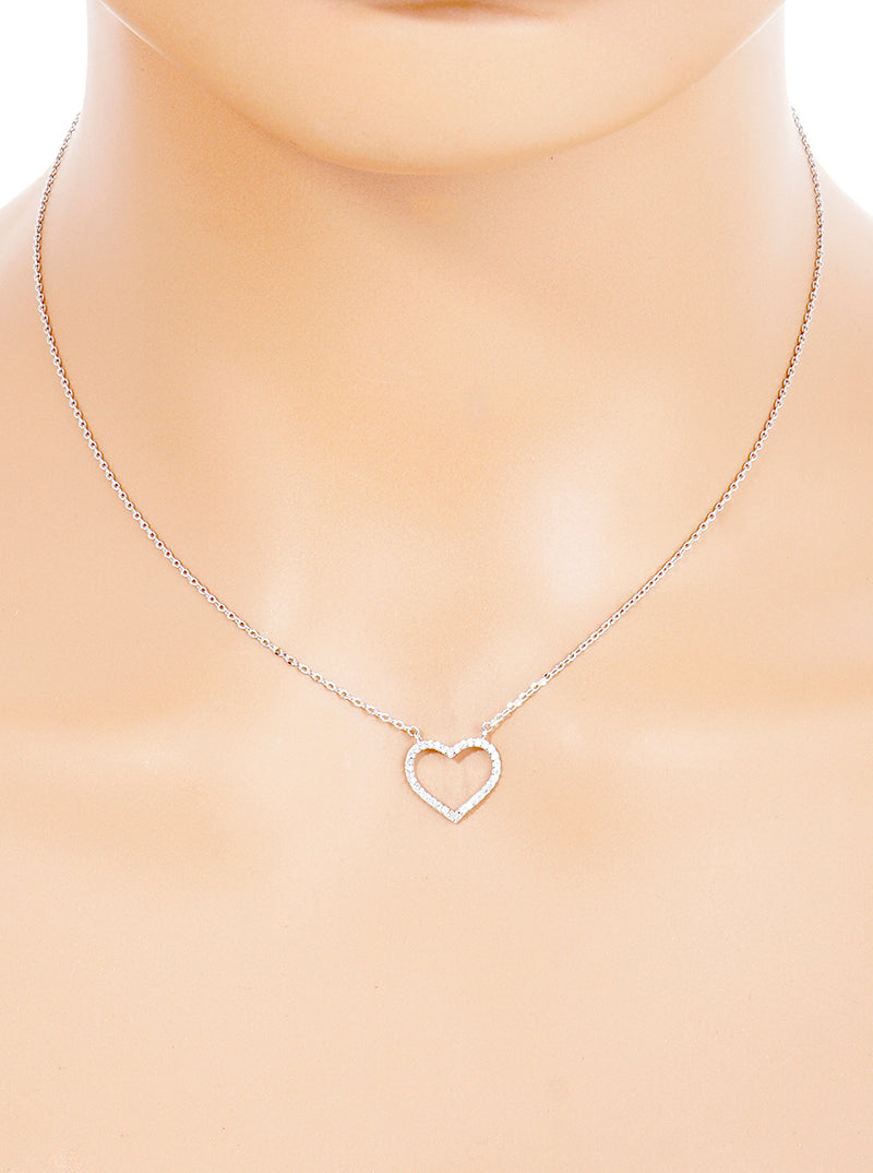 White Gold Dipped CZ Sunburst Pendant Delicate Necklace