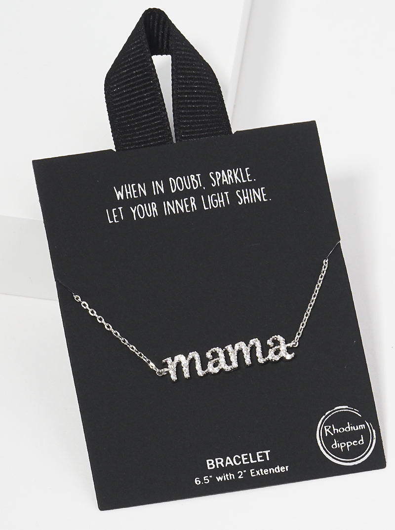 18k Gold Dipped CZ Pave Mama Bracelet