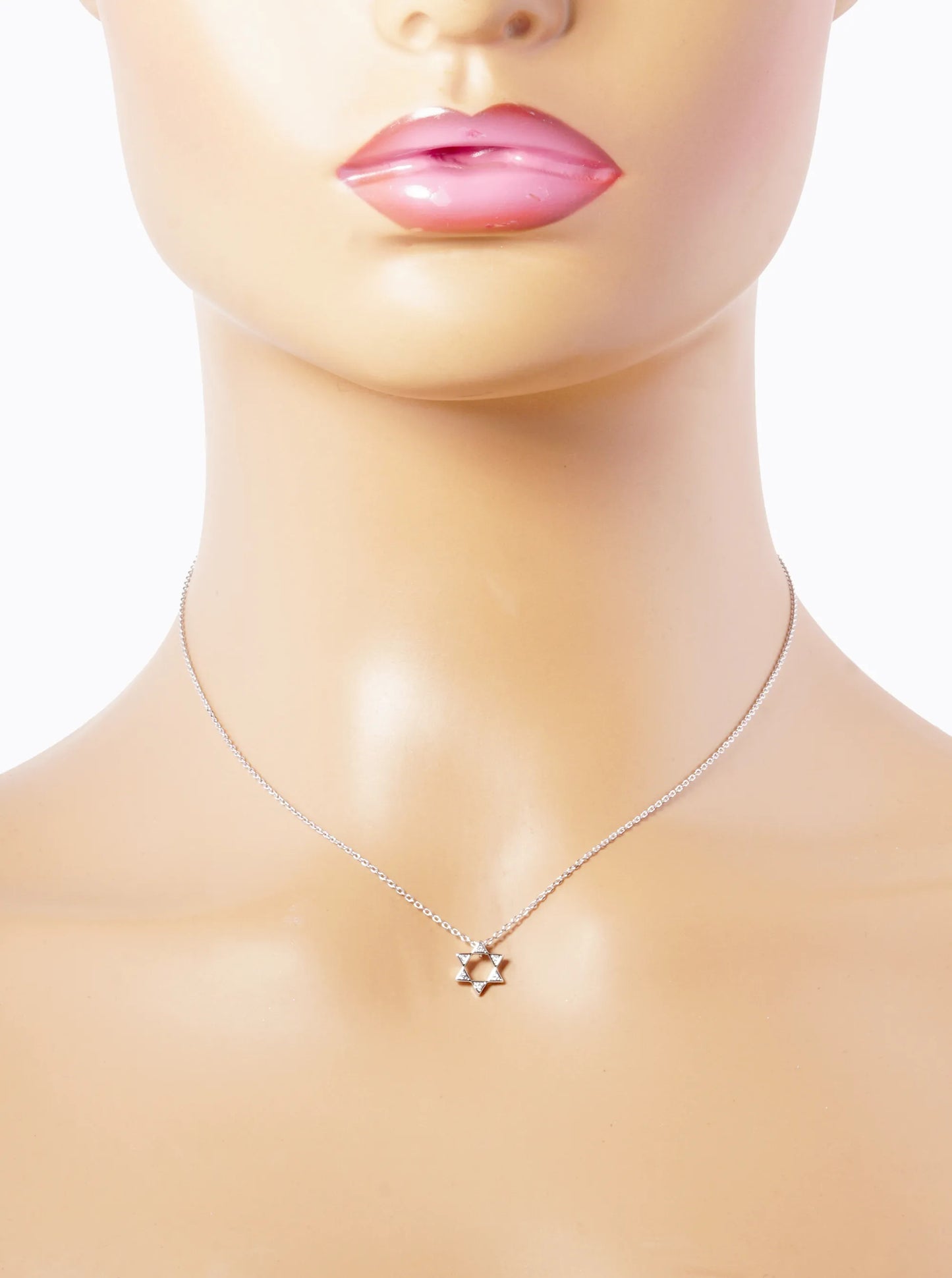 White Gold Dipped CZ Pave Star Of David Pendant Necklace