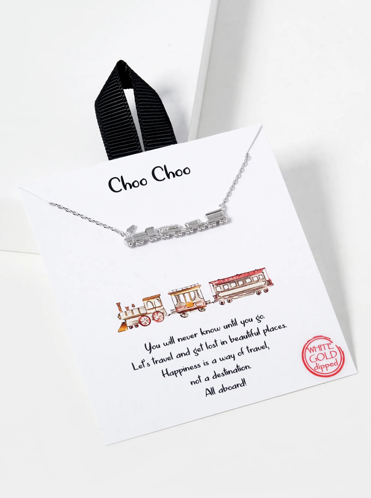 18K Gold Dipped Choo Choo Train Pendant Necklace