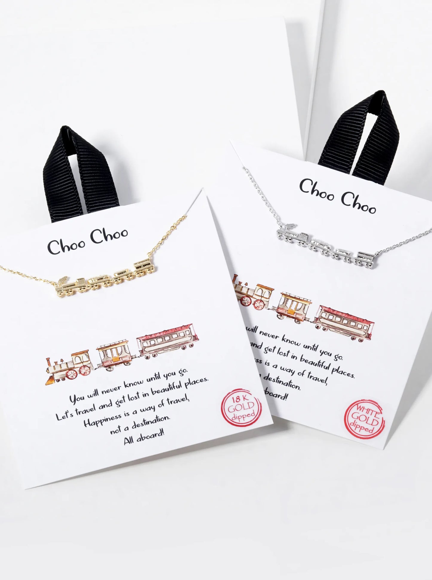 White Gold Dipped Choo Choo Train Pendant Necklace