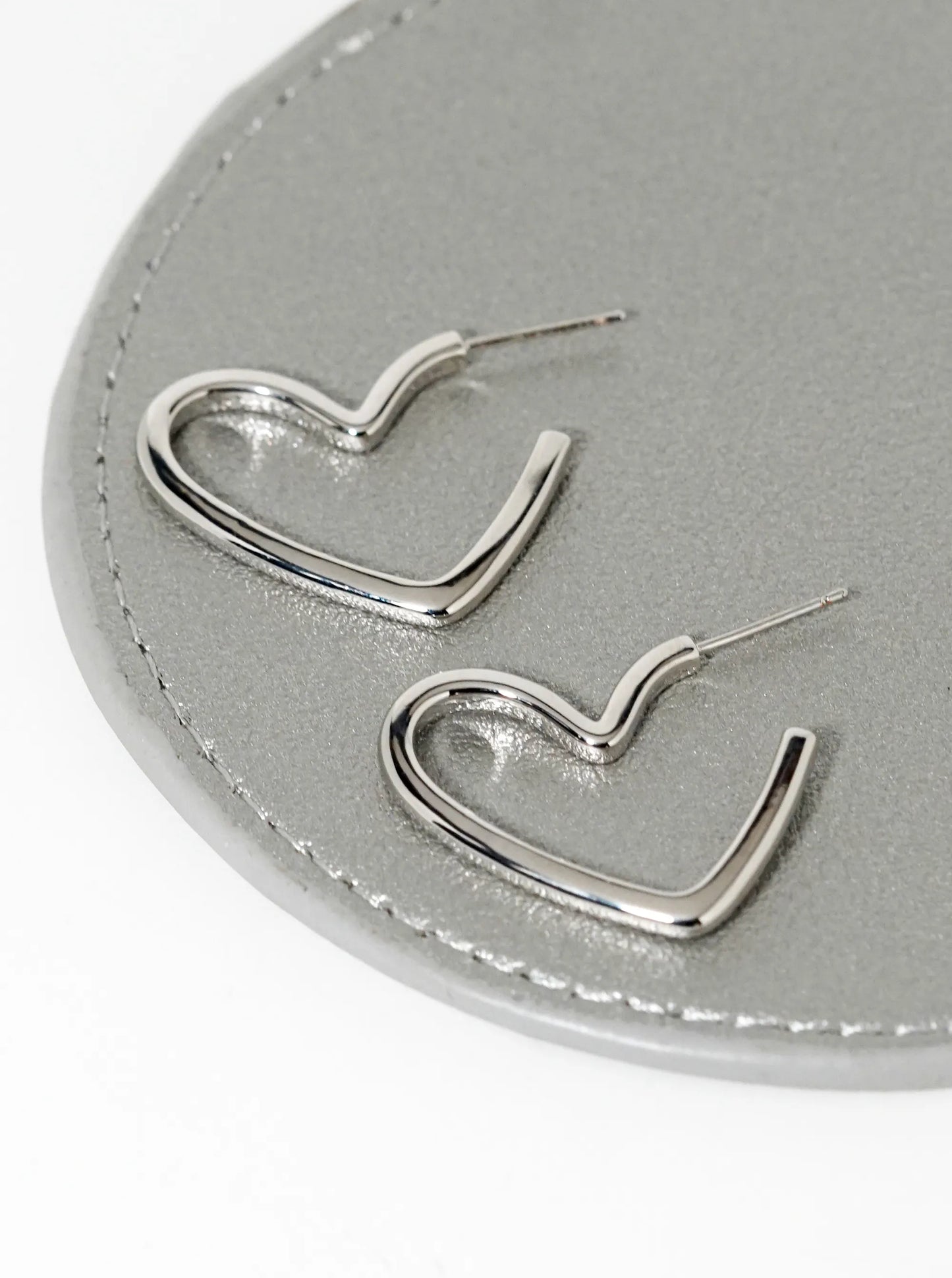 14k Gold Dipped Heart Shape Brass Open Hoop Earrings