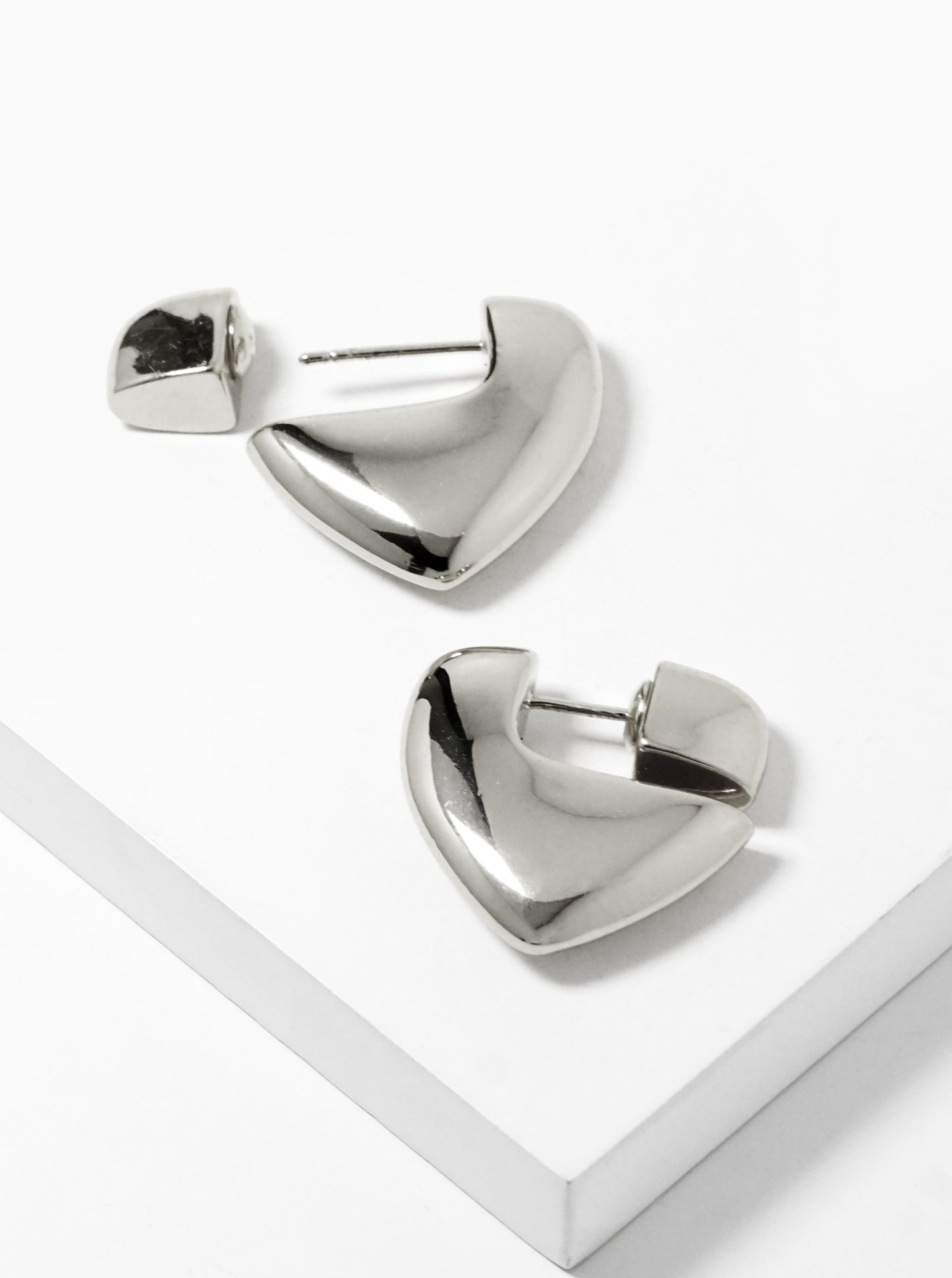 14k Gold Dipped Puffy Heart Hoop Earrings