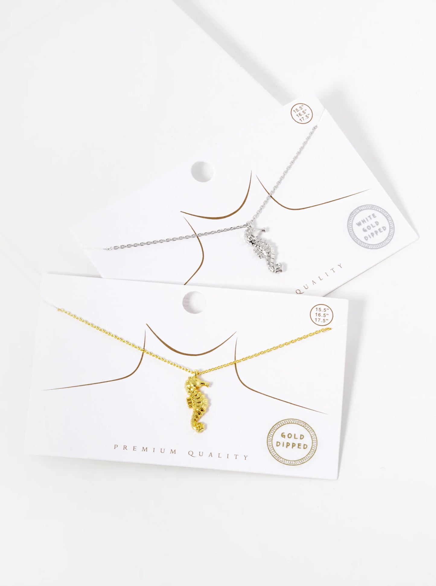 White Gold Dipped Seahorse Pendant Necklace