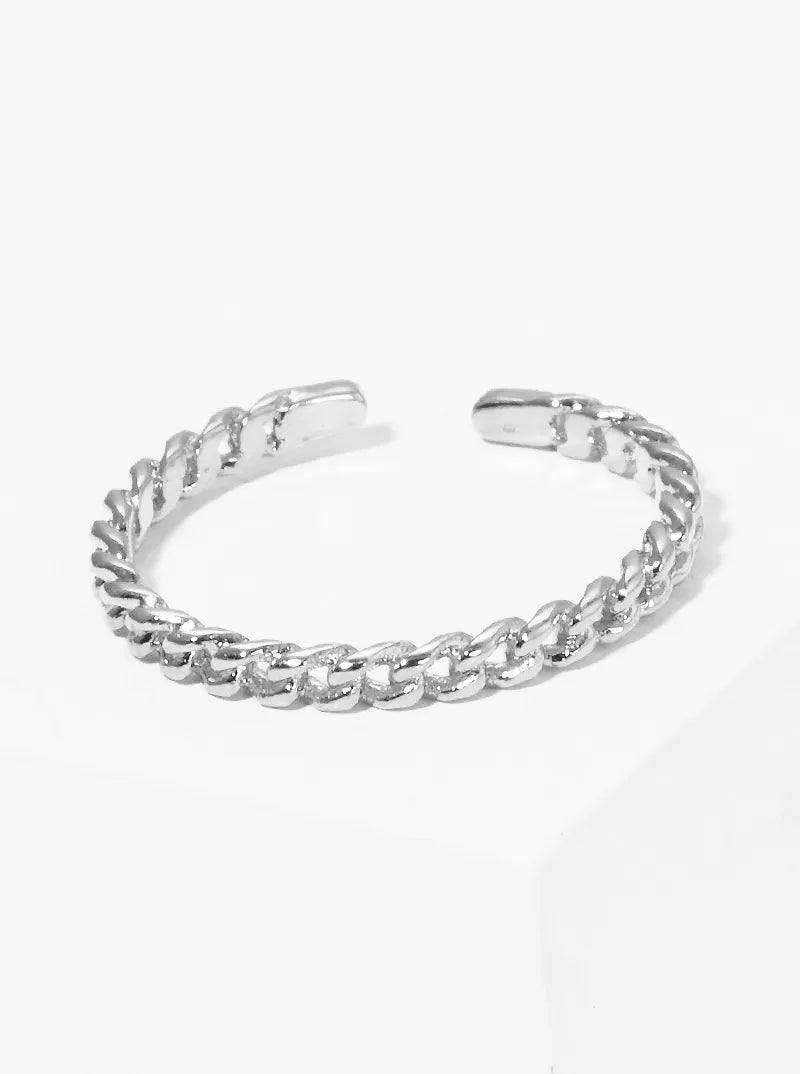 White Gold Dipped Under The Same Sky Chain Adjustable Ring