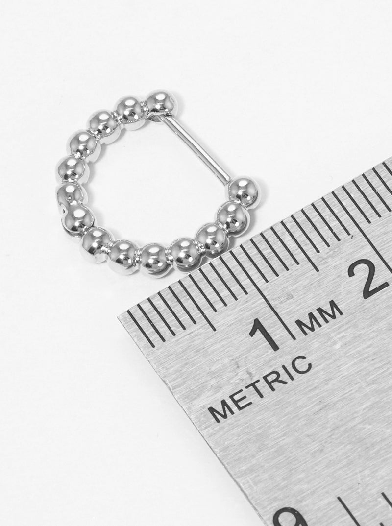 White Gold Dipped 10mm Ball Shape Hoop Earrings