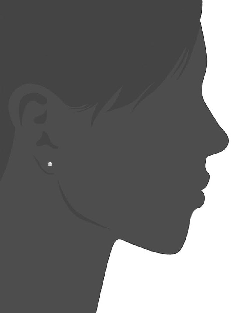 White Gold Dipped 3mm Brass Ball Sterling Silver Post Stud Earrings