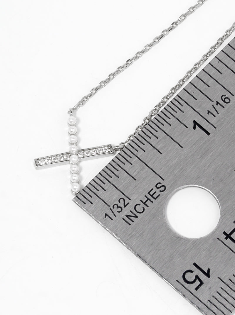 18k Gold Dipped CZ And Glass Beaded Heart Pendant Necklace