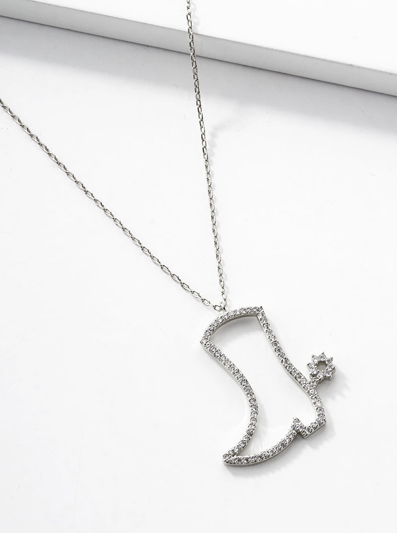 18k Gold Dipped CZ Pave Cactus Pendant Necklace