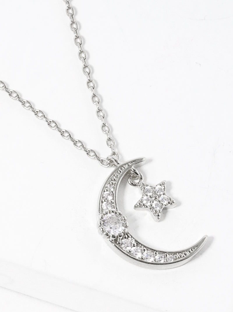 18k Gold Dipped CZ Pave Cross Pendant Delicate Necklace