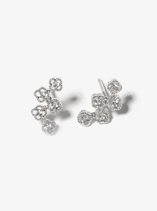 18k Gold Dipped CZ Pave Square Post Stud Earrings