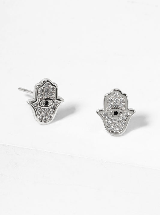 18K Gold Dipped CZ Pave Butterfly Dainty Stud Earrings