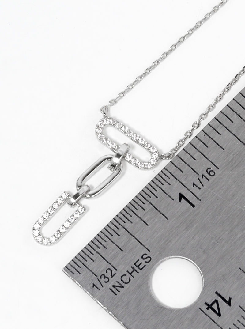 18k Gold Dipped CZ Pave Curved Bar And Starburst Pendant Delicate Necklace