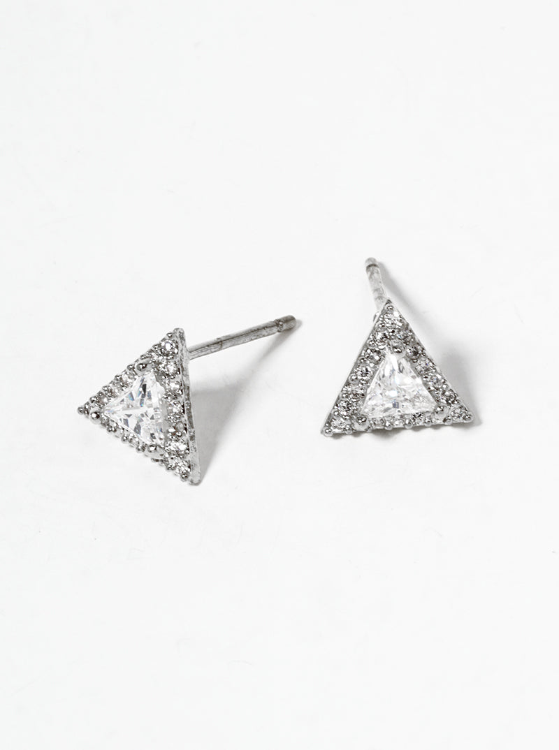 18k Gold Dipped Dainty CZ Stone Pearl Drop Post Stud Earrings
