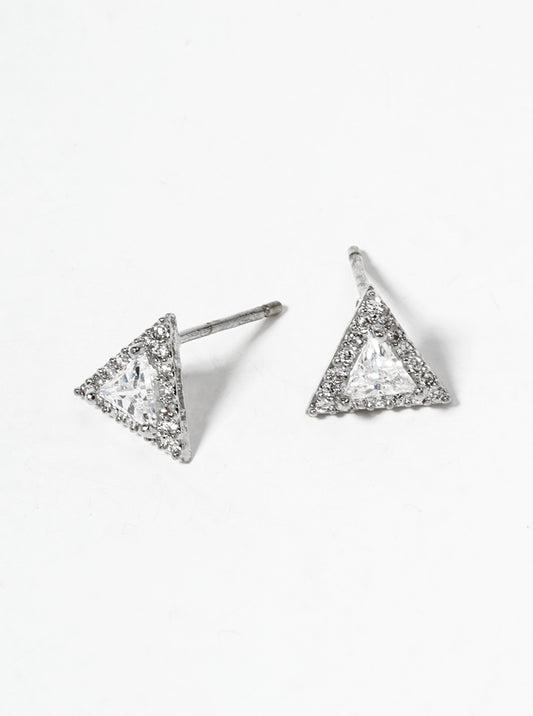 18k Gold Dipped Dainty CZ Stone Pearl Drop Post Stud Earrings