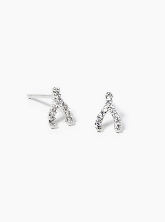 18K Gold Dipped CZ Pave Heart Post Stud Earrings