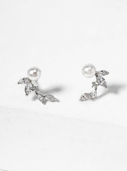 18k Gold Dipped CZ Pave Hamsa Dainty Post Stud Earrings