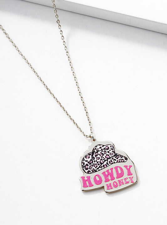 White Gold Dipped Cowboy Pendant Necklace