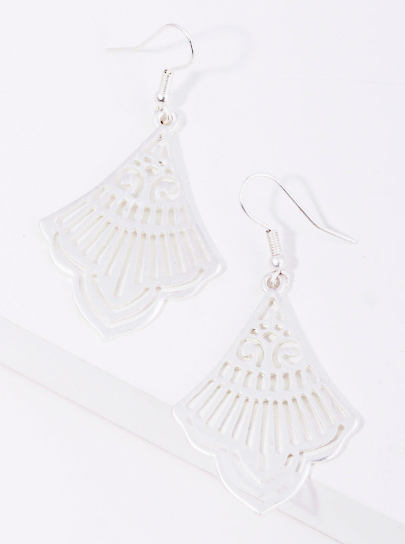 Wire Wrapped Metal Filigree Dangle Drop Earrings