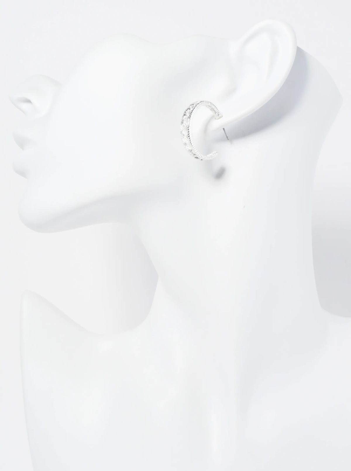 Woven Textured 25mm Open Hoop Earrings