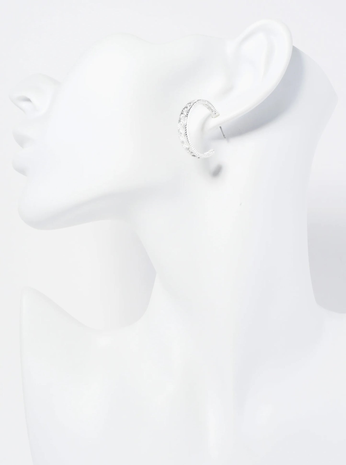 Woven Textured 25mm Open Hoop Earrings