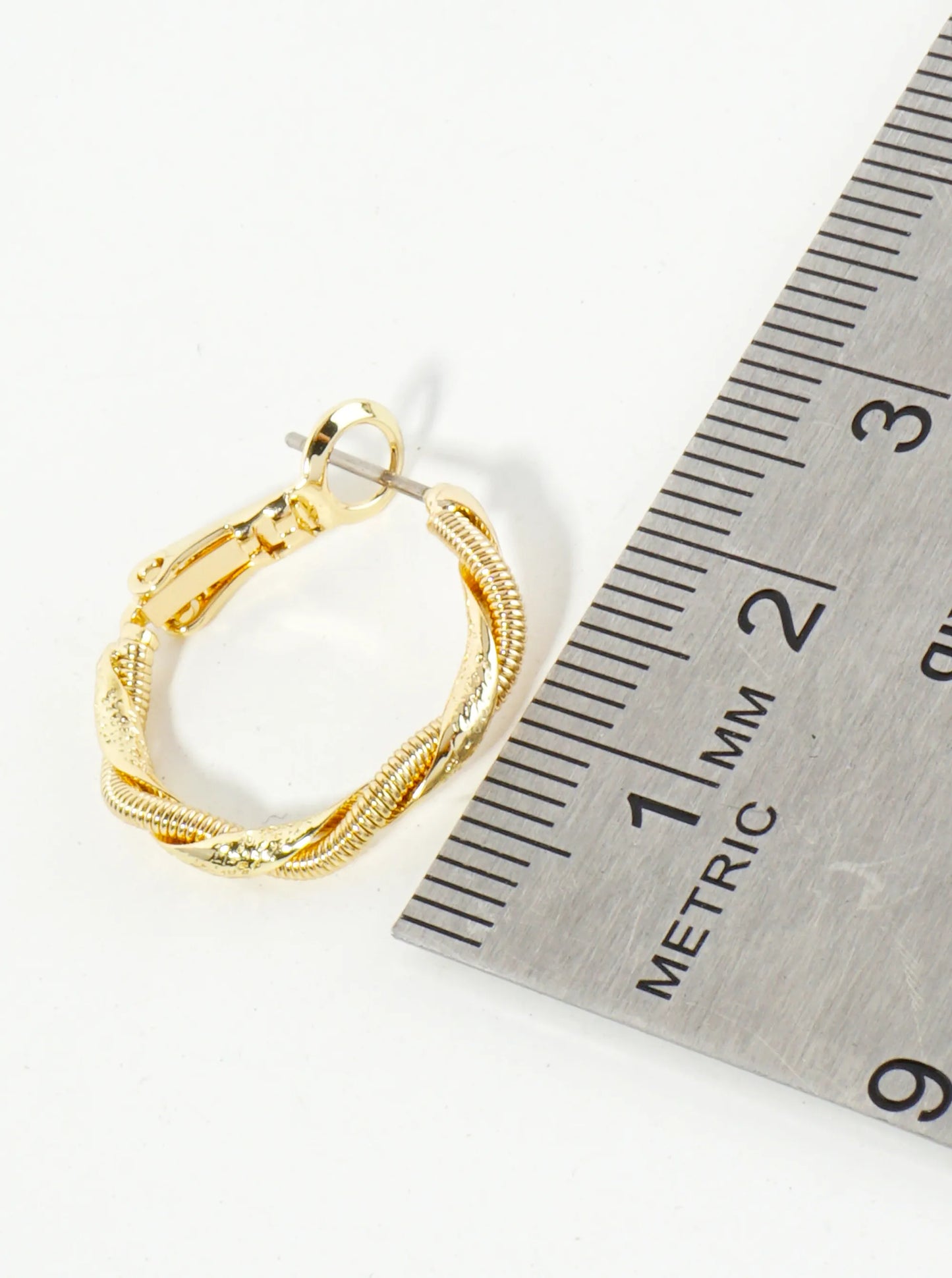 Wrapped With Snake Chain 14K-Gold-Dipped 20mm Latch-Back Hoop Earrings