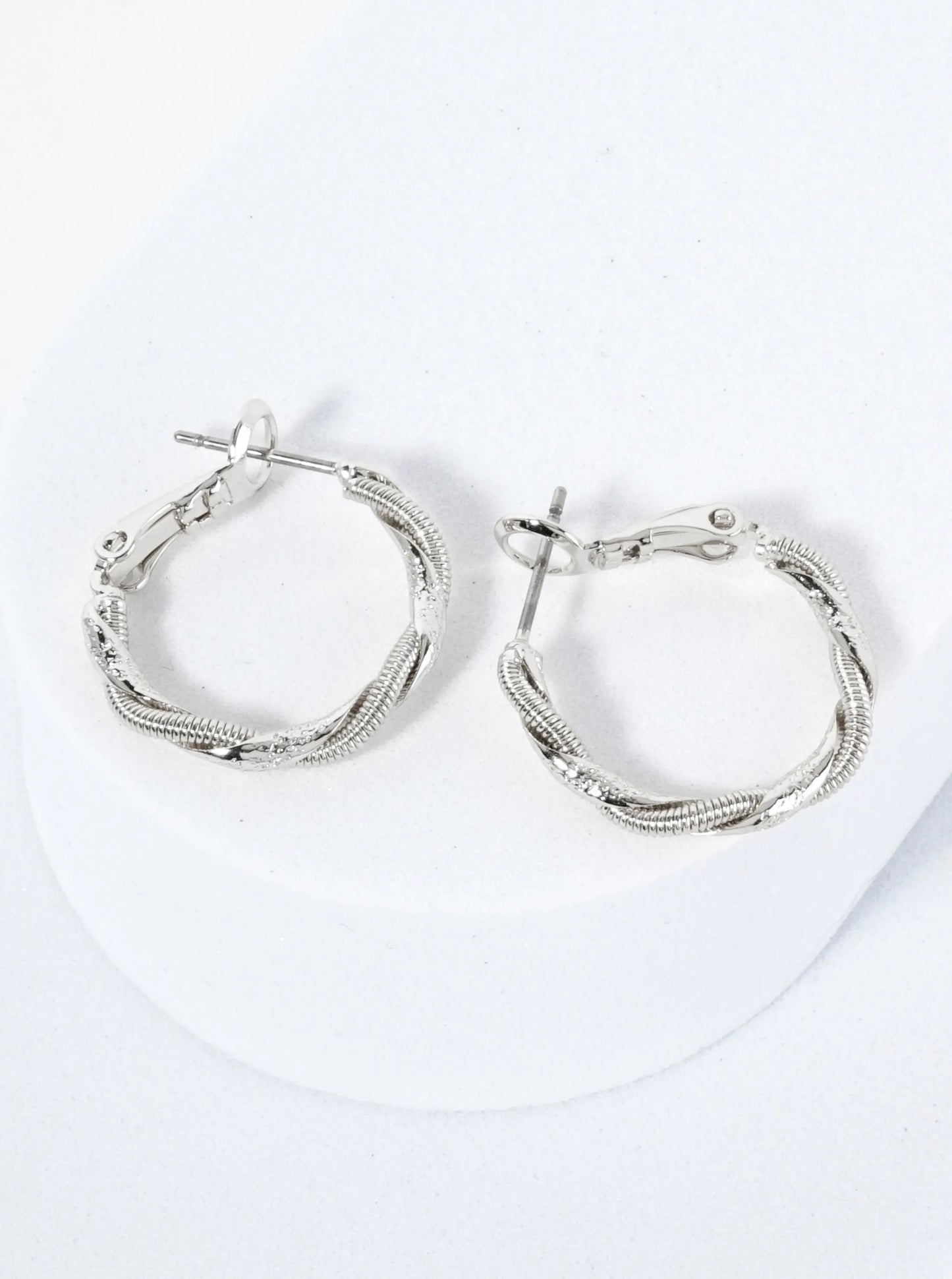 Wrapped With Snake Chain 14K-Gold-Dipped 20mm Latch-Back Hoop Earrings