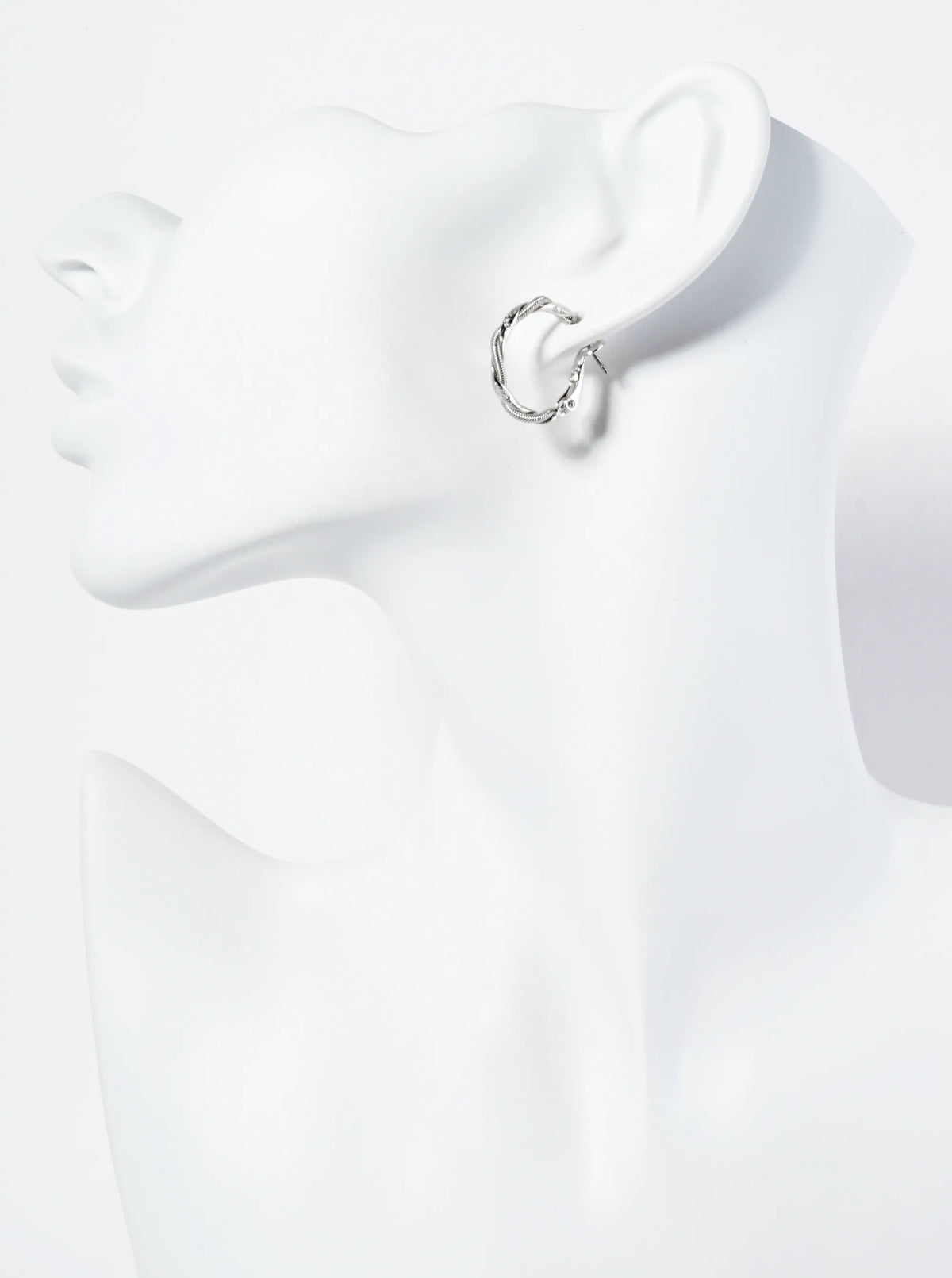 Wrapped With Snake Chain 14K-Gold-Dipped 20mm Latch-Back Hoop Earrings