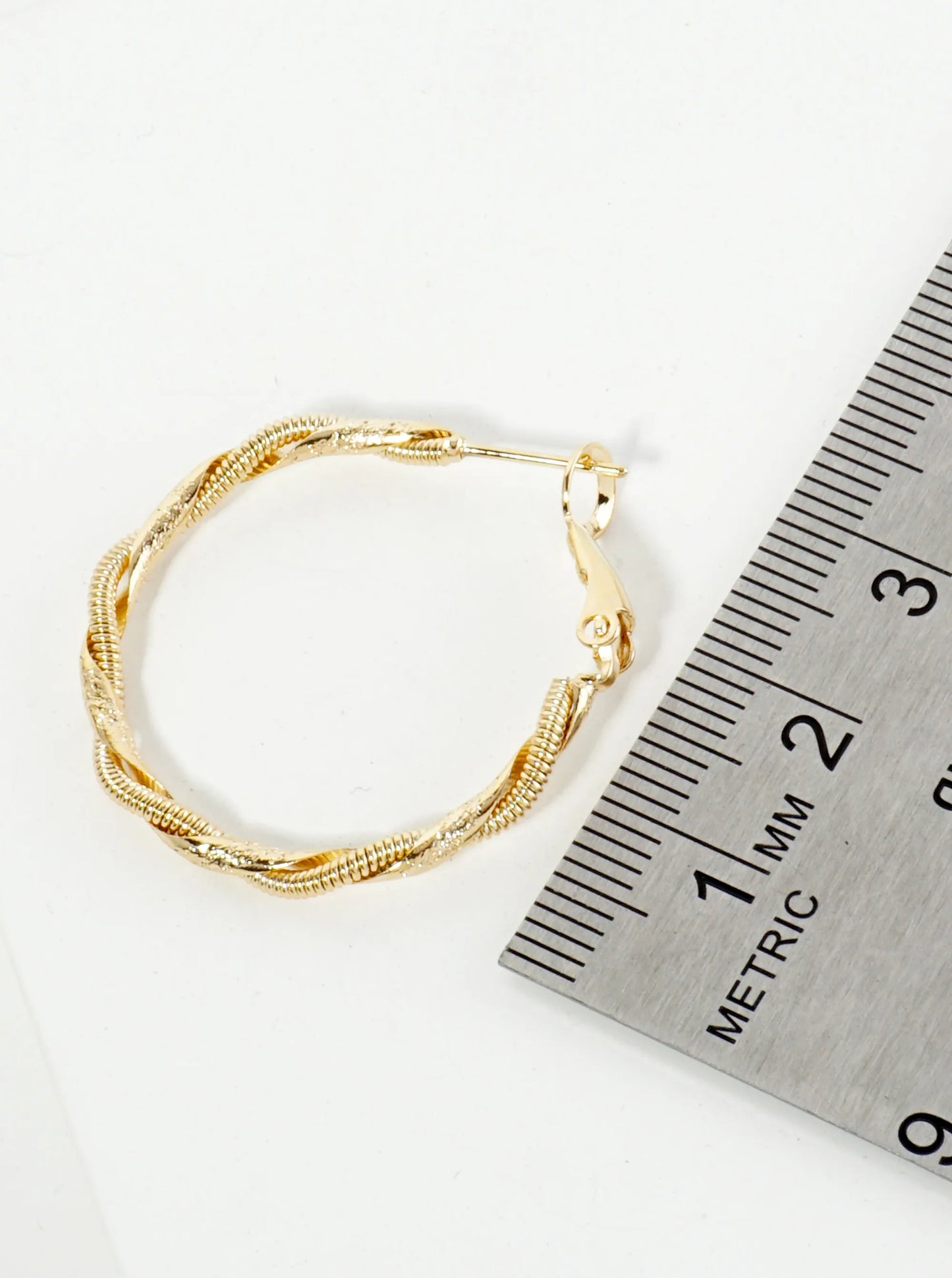 Wrapped With Snake Chain 30mm 14K-Gold-Dipped Latch-Back Hoop Earrings