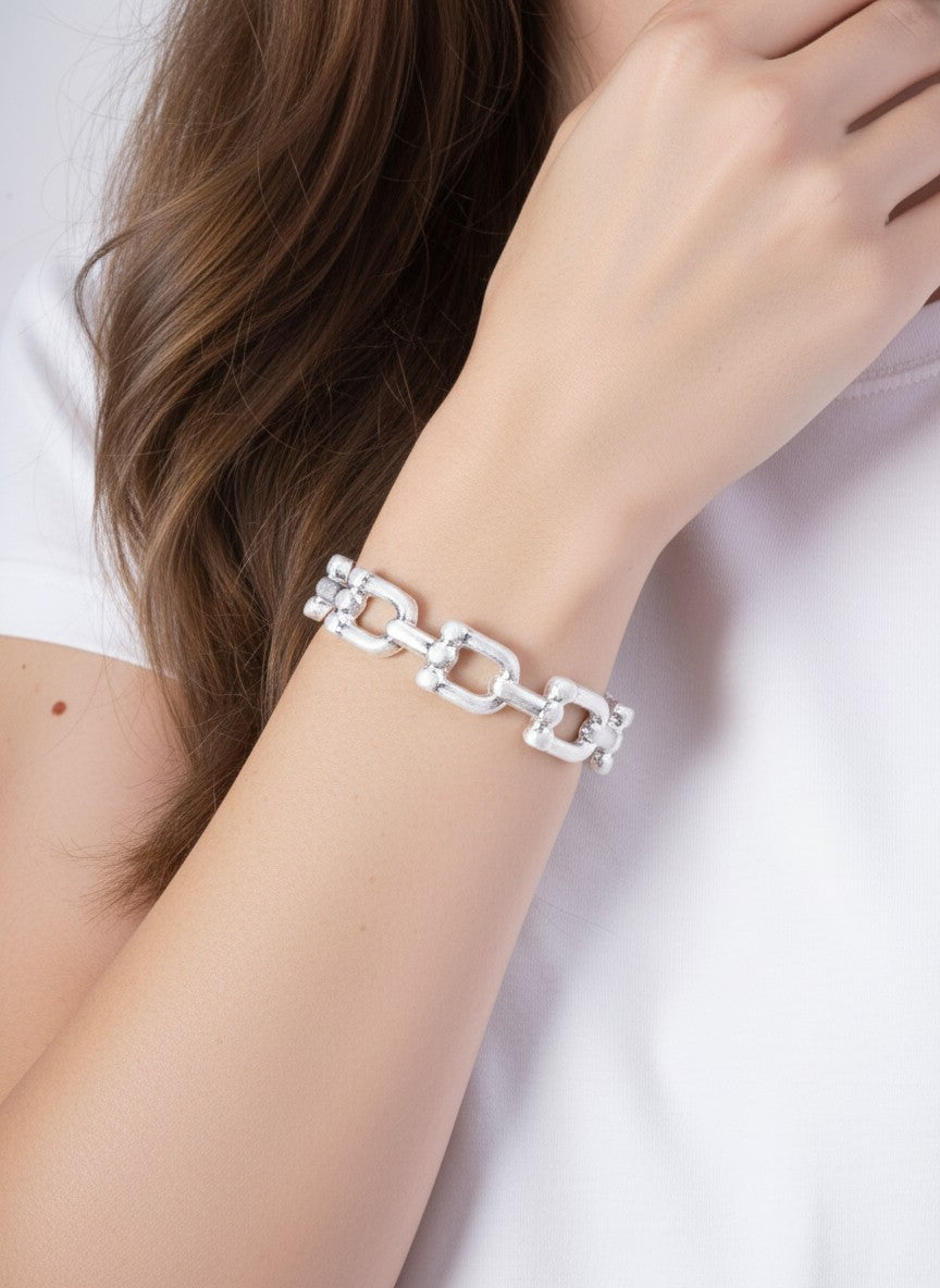 Chunky Horsebit Link Bold Equestrian Bracelet