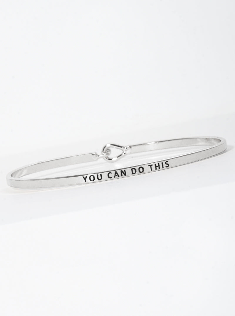 You Can Do This Engraved Inspirational Bangle Bracelet