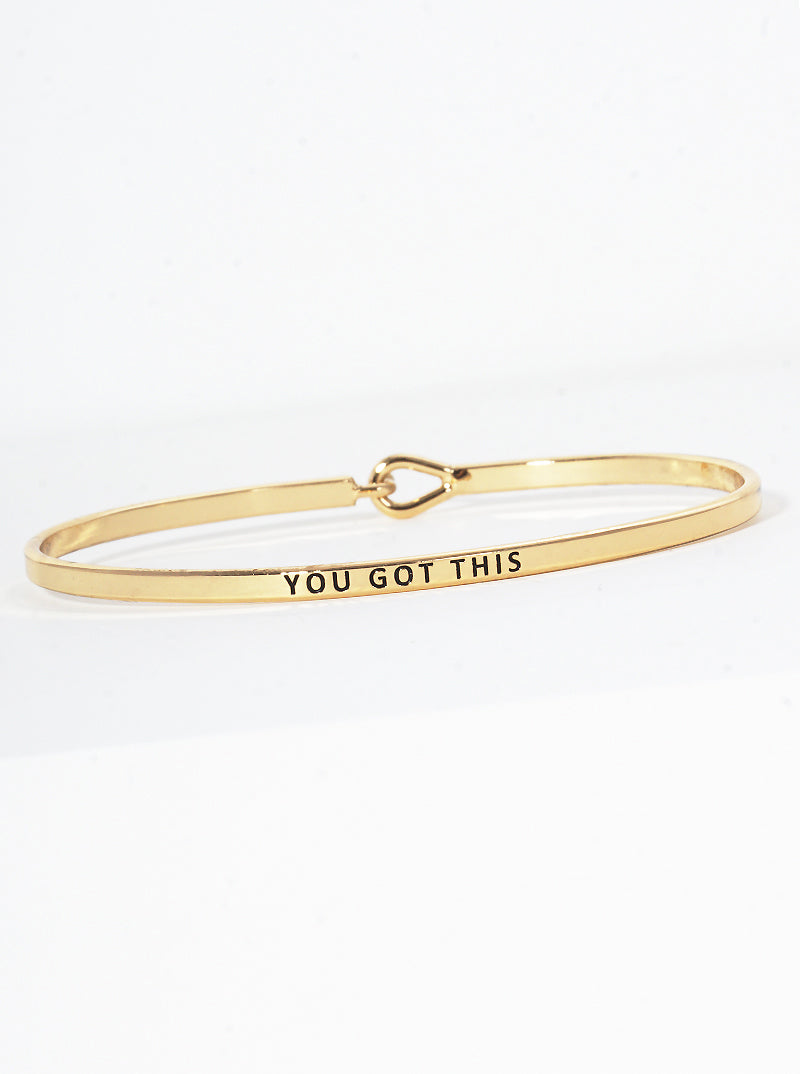 You Got This Engraved Inspirational Bangle Bracelet