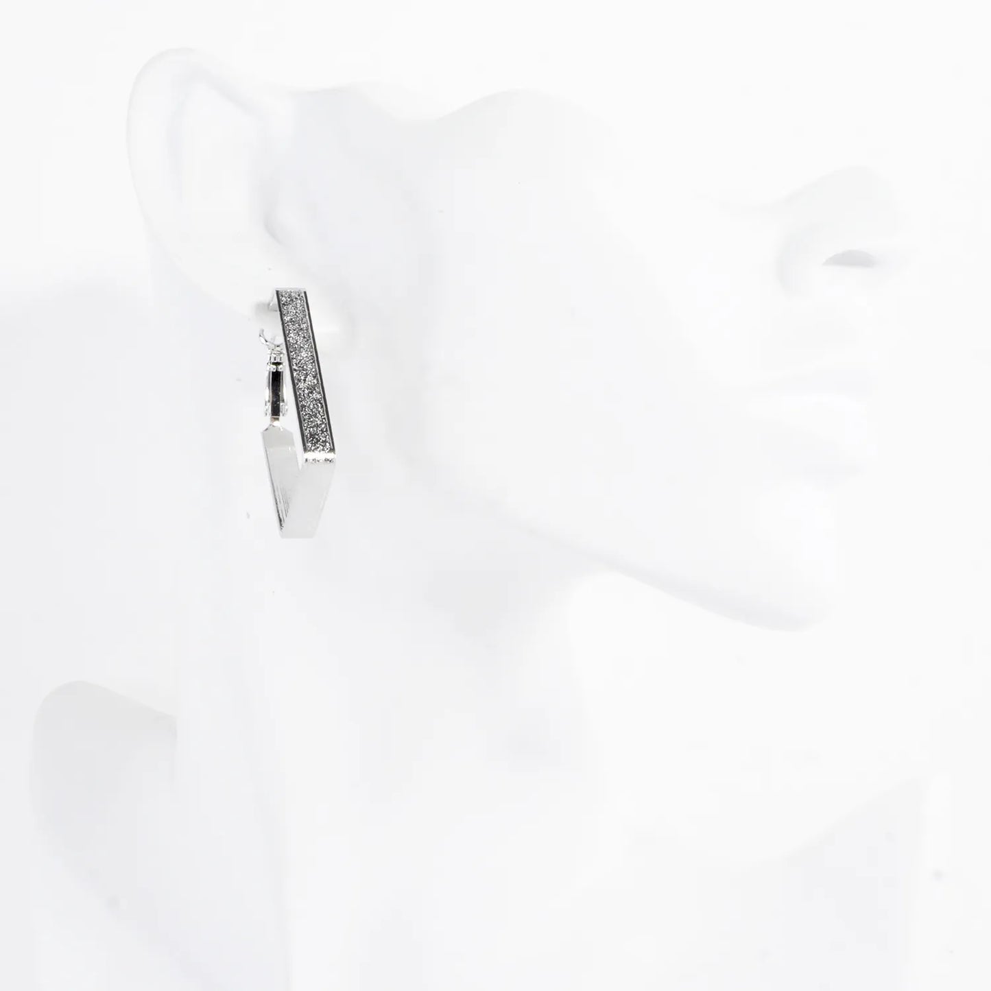 1.5 Inch Satin Brass Rectangular Hoop Earrings