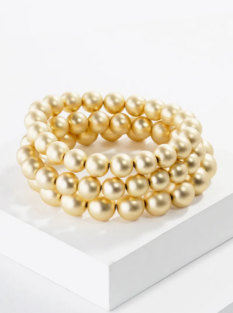10 And 12mm Ball Bead Stretch Stackable Bracelet