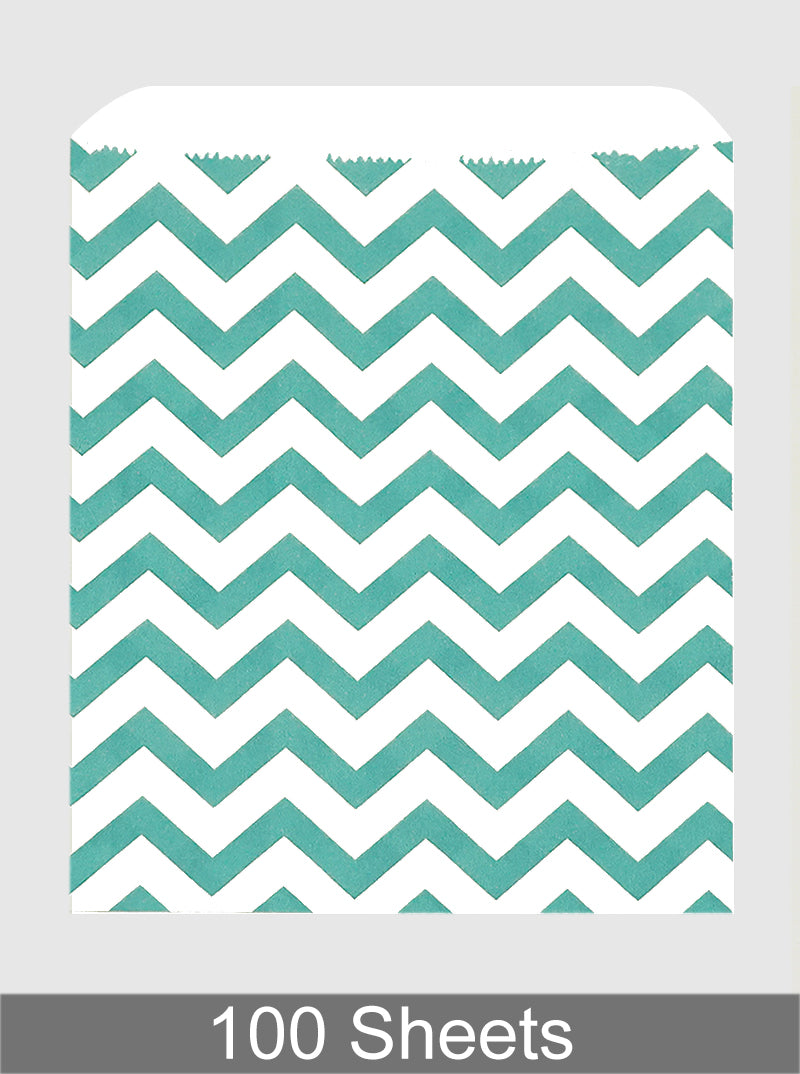 100pcs 5x6.5inch Zigzag Pattern Printed Kraft Bag