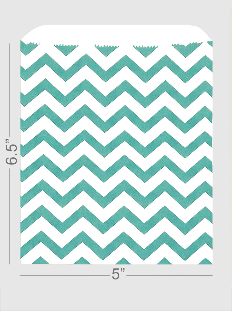 100pcs 5x6.5inch Zigzag Pattern Printed Kraft Bag
