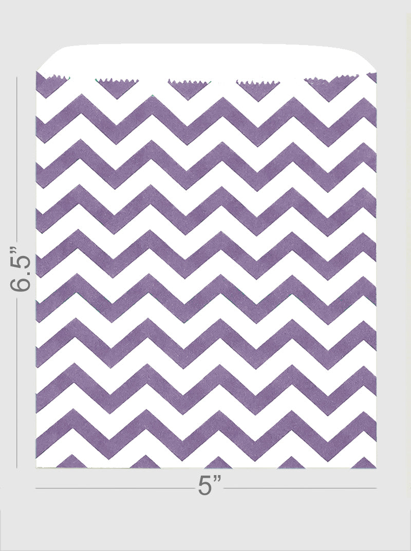 100pcs 5x6.5inch Zigzag Pattern Printed Kraft Bag