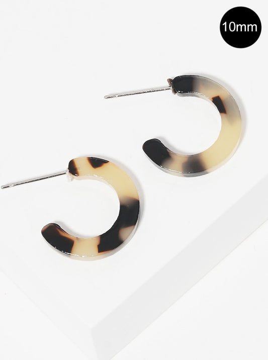 10mm Acetate Open Hoop Earrings