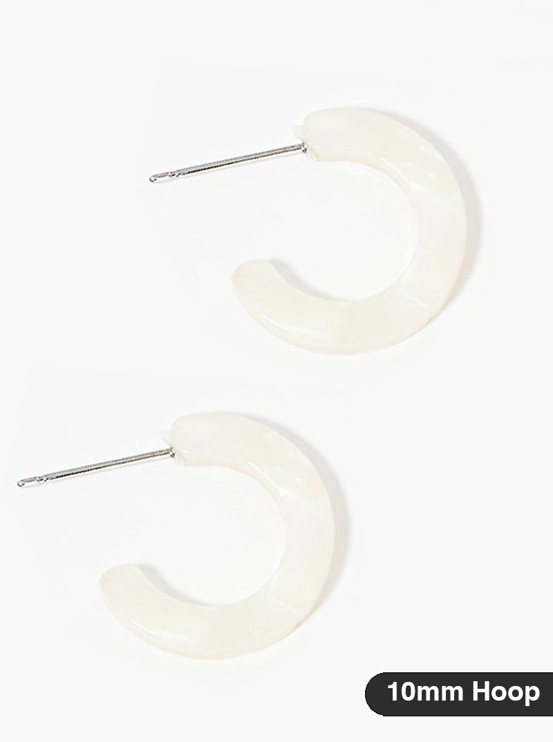 10mm Acetate Open Hoop Earrings